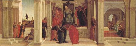 Filippino Lippi Three Scenes from the Story of Esther Mardochus (mk05) Spain oil painting art